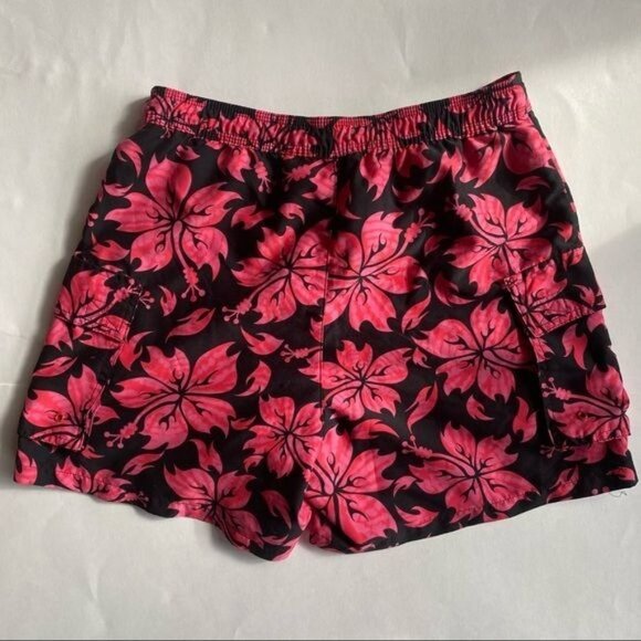 Catalina Black and Pink Floral Hawaiian Style Shorts Size M - Picture 5 of 11